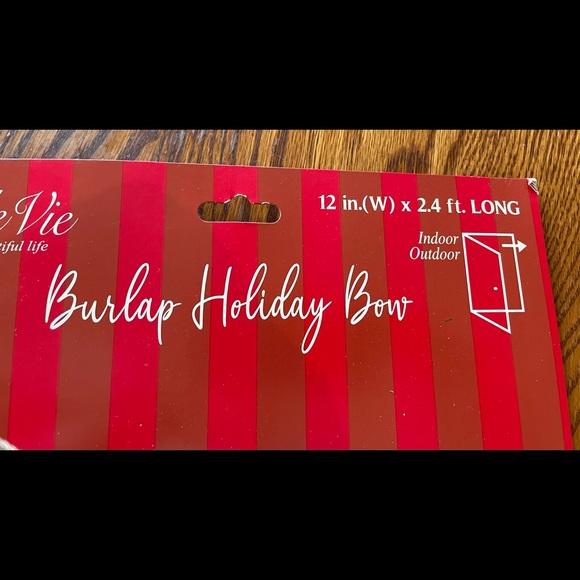 NWT Belle vie wired Burlap holiday bow (set of 2) - Picture 6 of 6